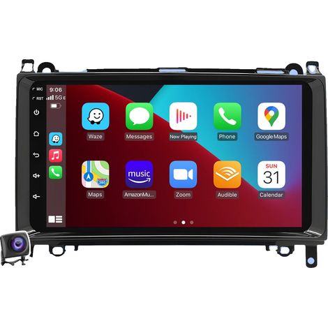Autoradio, Smartphone-Integration, Audioplayer, kompatibel mit Mercedes Benz W169 W245 B200 W906 Sprinter W639 Vito kabellos, 2-32G-CAM, Quad Core-e (1/2)