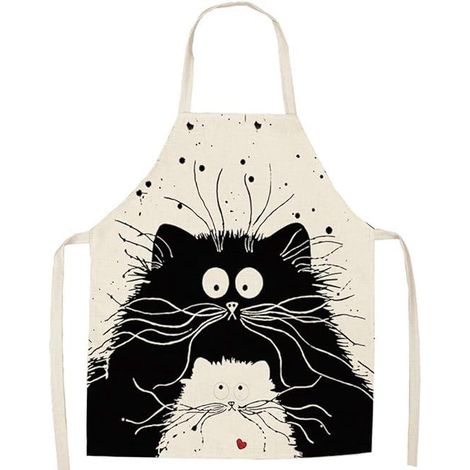 Tablier de cuisine unisexe mignon à motif chat, tablier de barbecue (1/5)