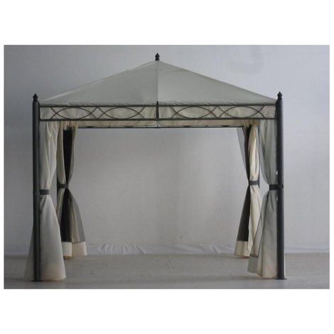 Amicasa Gazebo Ferro 3x3 Oregon Pvc Con Tende+zanzariere (1/2)