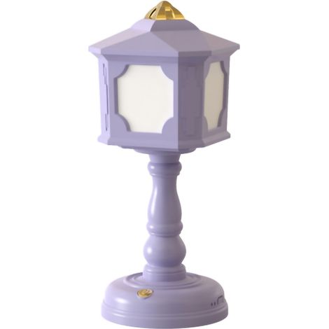 Lampe de chevet rétro style lampe de nuit, rechargeable par USB, tactile, trois températures de couleur, violette, idéale pour la chambre ou le dortoir. (1/5)