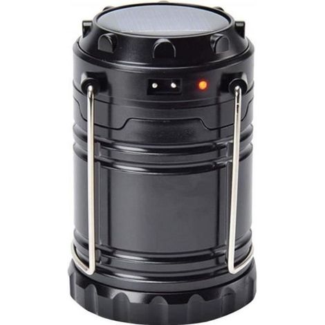 (noir)Lampe de Camping Solaire Lanterne LED Rechargeable Multifonction Pliante - Noir - Mixte (1/4)