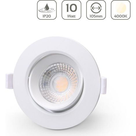 LED Einbaustrahler IP20 10W Ø105mm 36° dimmbar - Lichtfarbe: Neutralweiß 4000K (1/4)
