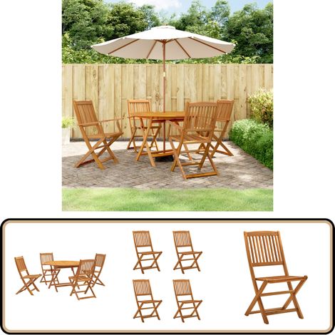 Ensemble de salle à manger de jardin 5 pcs bois d'acacia solide - Meubles De Jardin - Salon De Jardin - Acacia Massif - Table Extensible - Chaises Pliables