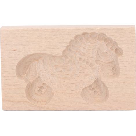 Moule à biscuits en bois cheval de Troie, presse à biscuits mignonne et vive, démoulage facile et lisse, tampon à pâtisserie créatif (1/5)