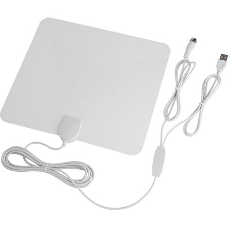 Antenne Numérique Intérieure Amplifiée Super Fine pour Télévision HD - Portée de 80 km avec Câble Coaxial 3 m (1/5)