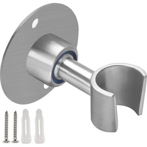Support de pommeau de douche en acier inoxydable, réglable à 360 °, support mural en métal SUS 304 (installation à vis) (1/5)