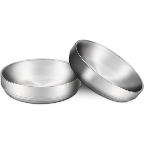 Gamelle chat inox anti-fatigue moustaches écuelle plate pour nourriture et eau (1/5)