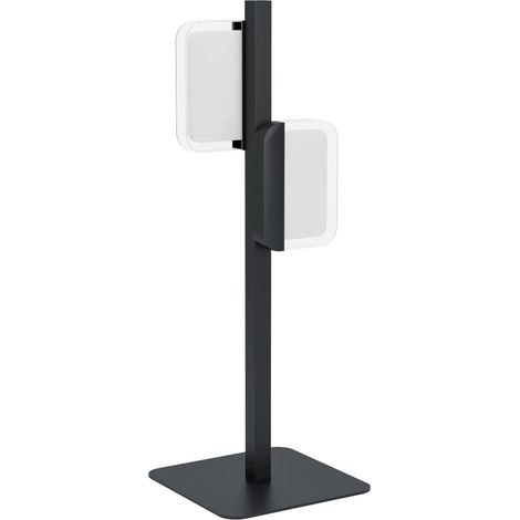 Lampe de table ERVIDEL Noir Satiné, clair L: 15.5 B: 6 H: 50cm avec interrupteur de câble 3000k (1/3)