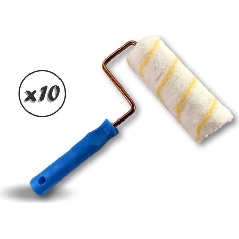 Rouleau peinture anti-goutte polyamide rayé jaune  Ø alésage 8 mm - Quantité x10 - Polyamide
