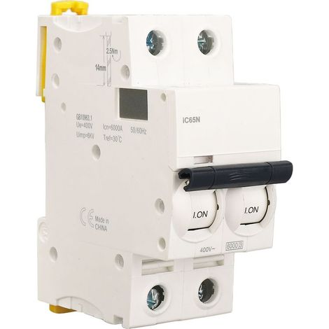 Disjoncteur 2P 40A AC400V Protection Surtension Court-Circuit Interrupteur Miniature (1/5)