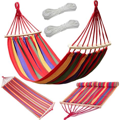 Hamac de jardin suspendu avec cadre à bascule 200x80 cm (1/5)
