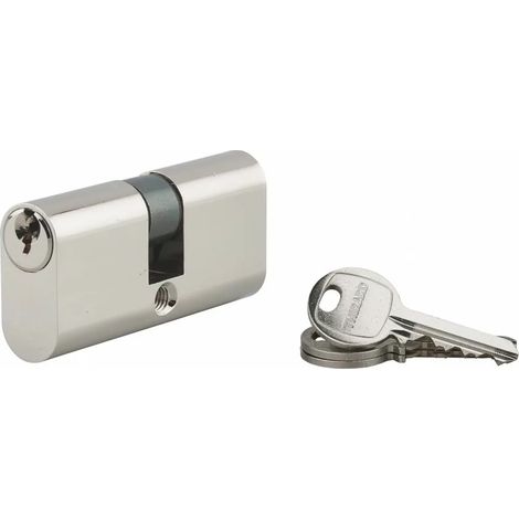 Thirard – Cylindre de serrure ovale 30x30mm nickelé – Mécanisme à 5 goupilles – Panneton anti-arrachement – 3 clés en acier