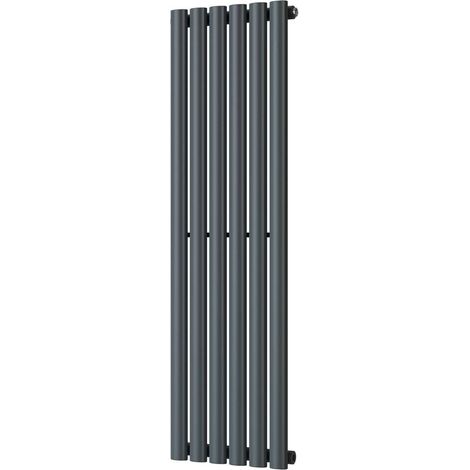 Omeara - Anthracite Vertical Radiator H1200mm x W348mm Single Panel