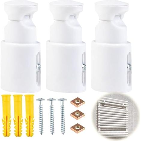 Lot de 3 Support radiateur Mur, Support Fixation seche Serviette, Matériau ABS, Distance réglable 75-95mm, Capacité 90 kg, Support Mural radiateur électrique, Support sèche Serviette Universe (1/5)