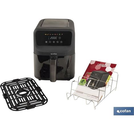Friteuse à air « Slim » (sans BPA) avec fenêtre de visualisation et écran tactile (1500W) 40x22x28cm coloris noir mat (1/4)
