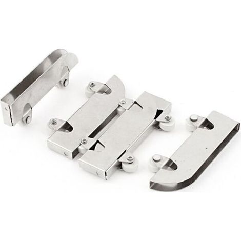 5 Stück Schiebetürrollen aus Edelstahl, Doppelräder, 5 mm