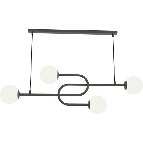 Suspension moderne noir/blanc 4 globes E14 10W Atria (1/5)