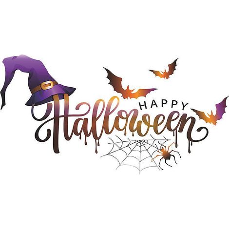 chapeau De Sorcire Chauve-souris Chambre Halloween Home Decor Wall Stickers (1/5)