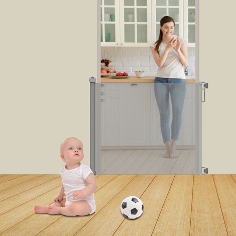 Retractable Pet Dog Gate Safety Guard Folding Baby Toddler Stair Gate Isolation (1/5)