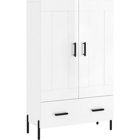 Maison Exclusive - Credenza Bianco Lucido 69,5x31x115 cm in Legno Multistrato