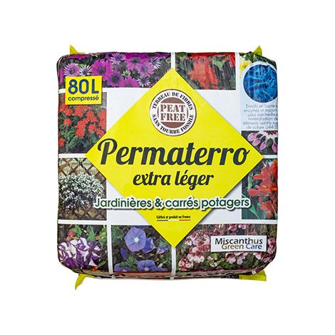 Terreau Universel de Fibre de Roseaux et Coco pour Jardinières et Carrés Potagers - Permaterro Extra Léger (Sac de 80L) (1/2)