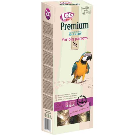 LoLo Pets PREMIUM - GUSTI DI FRUTTA CON CORTECCIA DI CANNELLA PER PAPPAGALLI DI GRANDI DIMENSIONI 0,5 kg (1/2)