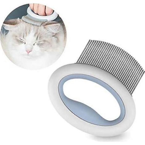 Peigne pour enlever les poils de chat, brosse de toilettage pour chien, brosse de massage pour animaux, brosse démêlante (bleue) (1/4)