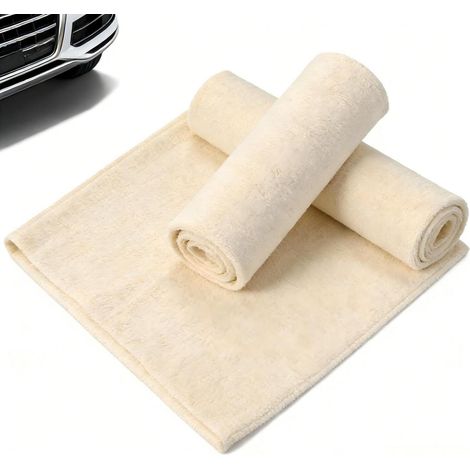 Auto Reinigungstücher aus Echtleder (2er-Set, 30x40 cm) – Streifenfrei & Saugstark (1/5)
