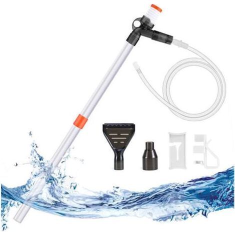 Nettoyeur Gravier Aquarium,Changeur d'eau D'aquarium Nettoyeur D'aquarium avec Siphon pour Changer l'eau et Nettoyeur Le Sable avec Bouton Poussoir d'air (1/5)