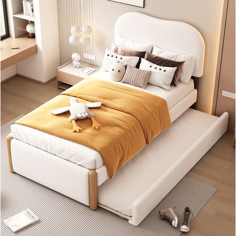 letto singolo 90x200 con rollbett estraibile bianco OKMYHOME (1/5)