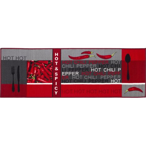 andiamo Küchenläufer Tappeto da Cucina Hot Pepper, Polyamid, Rosso, 67 x 120 cm (1/5)