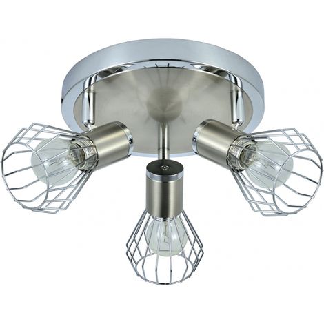 AKUNADECOR Soffitto ABRILA 3 Faretti Modello Mateo Cromo/Nickel 28 Cm (1/3)