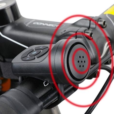 Claxon inteligente para bicicleta de 120 dB – 4 modos de sonido + alarma por vibración – Recargable e impermeable – Para bicicletas y patinetes (1/5)