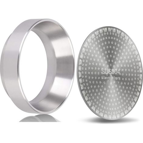 58 mm argentAnneau doseur de café moulu, distributeur d'espresso, distributeur de café moulu magnétique en tissu, anneau d'extraction, ensemble de filtres en acier inoxydable (1/4)