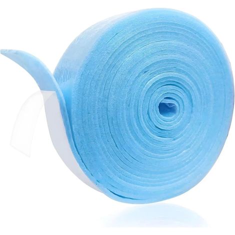 Self-adhesive edge insulation tape for screed, floor heating, thermal and acoustic insulation, peripheral tape for screed, resilient tape, blue, 50 mm x 5 mm x 10 m (1/5)