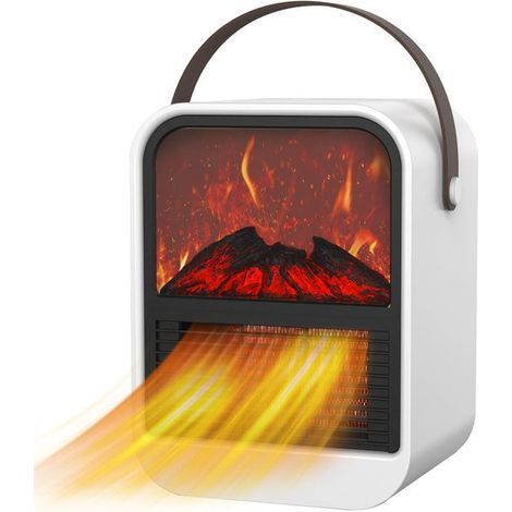 Mini radiateur soufflant à économie d'énergie, 1500 W, effet cheminée électrique, chauffage de l'espace, [sûr et silencieux] (1/5)