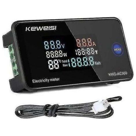 AC 50 300v voltmètre ampèremètre puissance compteur d'énergie lcd wattmètre numérique compteur d'électricité avec réinitialisation (1/5)