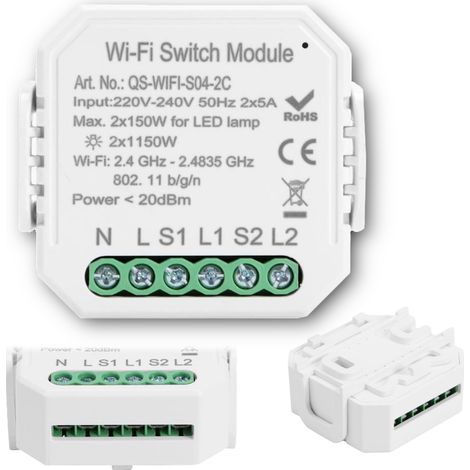 Interrupteur double encastré QS-wifi-S04-2C avec Wi-Fi (1/5)