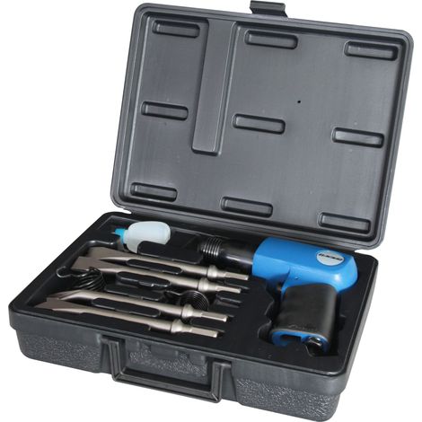 Lacme – Marteau burineur hexagonal 10.2mm 7 Joules – Cadence 3000 c/mn – 5 burins pour béton armé – Coffret complet (1/2)