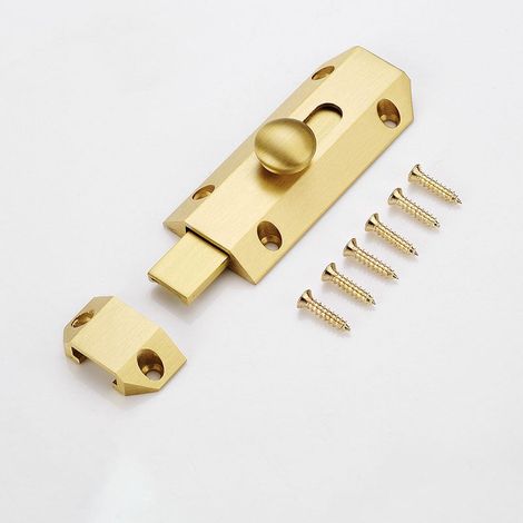 Loquet Coulissant Laiton Massif Or Mat pour Porte Sécurisée (1/5)