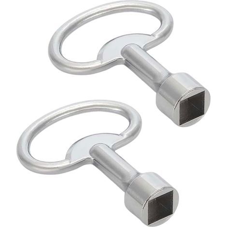 Pack de 2 clés carrées - robinet à clé carrée, clé d'armoire de commande, clé universelle, clé de ventilation chauffante pour boîtier de compteur d'eau à gaz (argent) (1/3)