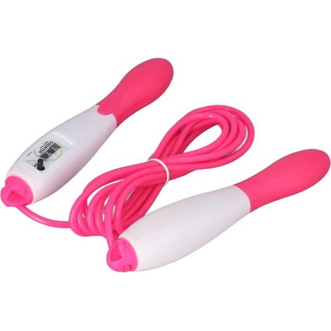 Corde à sauter en PVC, cordon en plastique réglable, comptage de Fitness, saut pour adultes, entraînement, étudiant, Test de sport, rose (1/5)