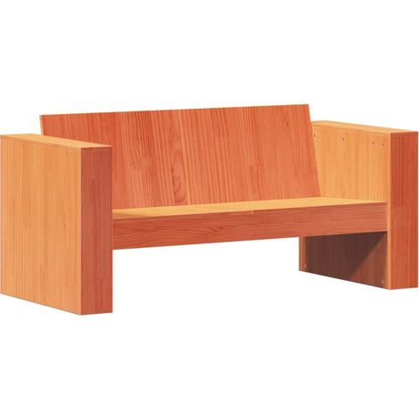 Maison Exclusive - Divano Giardino 2 Posti Marrone Cera 134x60x62 cm Massello Pino