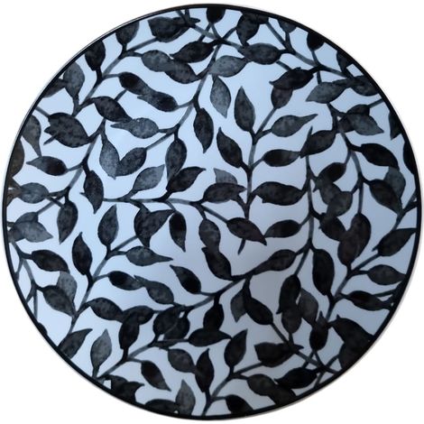 6 x assiettes plates BLACKLEAF - 19cm - Porcelaine - H&H (1/2)