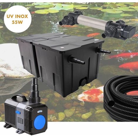 Kit De Filtration Complet Avec UV 55W INOX Pour Bassin De Jardin De 30m3 (1/5)