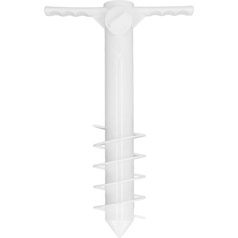 Ancrage de Sable pour Parasol de Plage, Support de Parapluie Multifonction Sécurisé avec Base de Parasol D'extérieur Robuste avec Tarière à Vis D'ancrage au Sol pour Parc Aquatique de Pelouse de Plage (1/4)