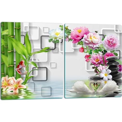 TAGLIERE IN VETRO 2x40x52 FIORI (1/5)
