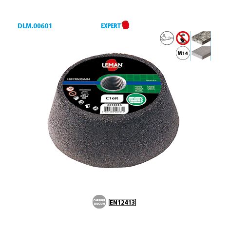 Boite de 5 meules boisseau bakélite pour pierre Expert ø 130/100 Grain 36 Ep. 55mm