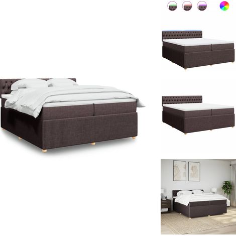 Sommier à lattes de lit avec matelas Marron foncé 200x200 cm - Sommier À Lattes De Lit - Sommiers À Lattes De Lit - Lit - Meuble De Chambre À Coucher (1/5)