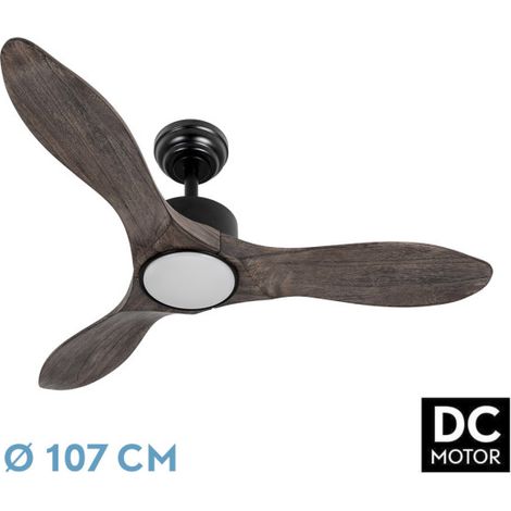 Ventilador Dc Segre 24w Negro 3aspas Roble 107d 2424lm 3000k,4000k,6500k Remoto+temporizador+regulador Intensidad+memoria (1/3)